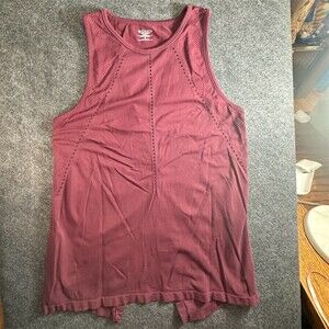 Athleta Foothill Split Back Tank Top Womens M Burgundy Scoop Neck